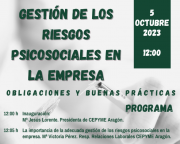 Nueva jornada sobre Gestión de los Riesgos Psicosociales en la Empresa