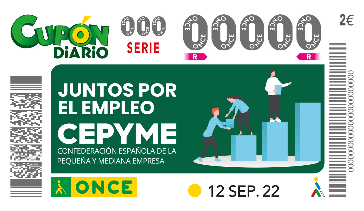 CEPYME protagonista del cupón de la ONCE del próximo 12 de septiembre