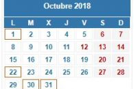 Calendario Contribuyente. OCTUBRE 2018