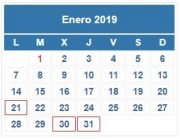 Calendario Contribuyente. ENERO 2019