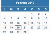 Calendario Contribuyente. FEBRERO 2019