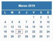 Calendario Contribuyente. MARZO 2019
