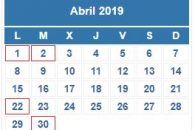 Calendario Contribuyente. ABRIL 2019