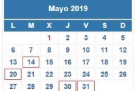 Calendario Contribuyente. MAYO 2019