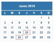 Calendario Contribuyente. JUNIO 2019