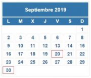 Calendario Contribuyente. SEPTIEMBRE 2019