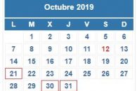 Calendario Contribuyente. OCTUBRE 2019