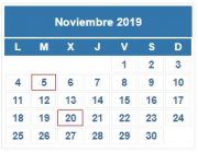 Calendario Contribuyente. NOVIEMBRE 2019