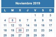 Calendario Contribuyente. NOVIEMBRE 2019
