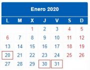 Calendario Contribuyente. ENERO 2020