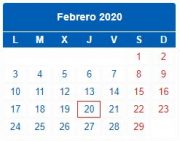 Calendario Contribuyente. FEBRERO 2020