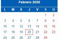 Calendario Contribuyente. FEBRERO 2020