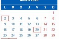 Calendario Contribuyente. MARZO 2020