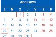 Calendario Contribuyente. ABRIL 2020