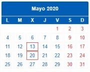 Calendario Contribuyente. MAYO 2020