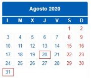 Calendario Contribuyente. AGOSTO 2020