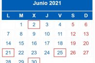 Calendario contribuyente. Junio 2021