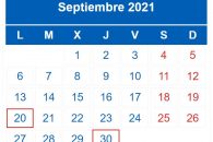 Calendario contribuyente. Septiembre 2021