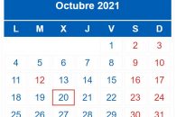 Calendario contribuyente. Octubre 2021