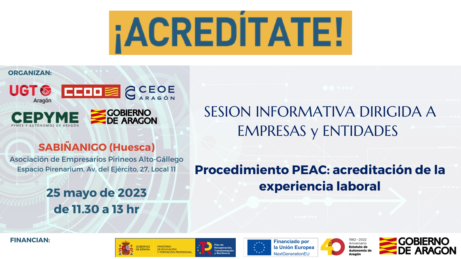 Conoce el programa PEAC en Sabiñánigo