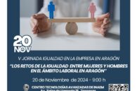 Inscríbete ya a la V Jornada Igualdad en la Empresa en Aragón