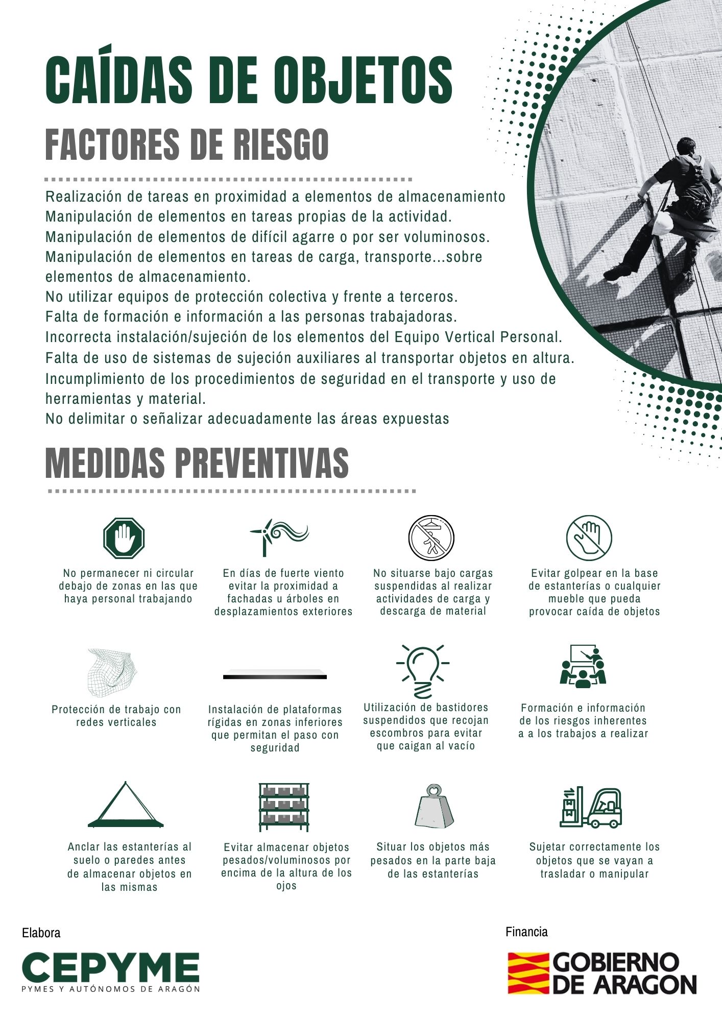 Campaña de sensibilización frente a riesgos específicos relacionados con accidentes mortales: Caídas de objetos