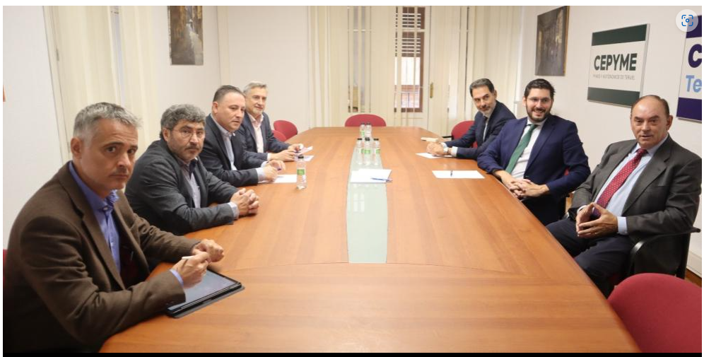 El Presidente de CEPYME Teruel se reúne con él vicepresidente primero del Gobierno de Aragón y el resto de las organizaciones empresariales