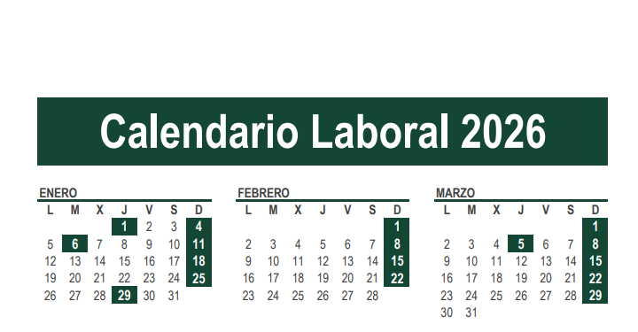 Ya está aquí el calendario laboral del 2026 listo para descargar