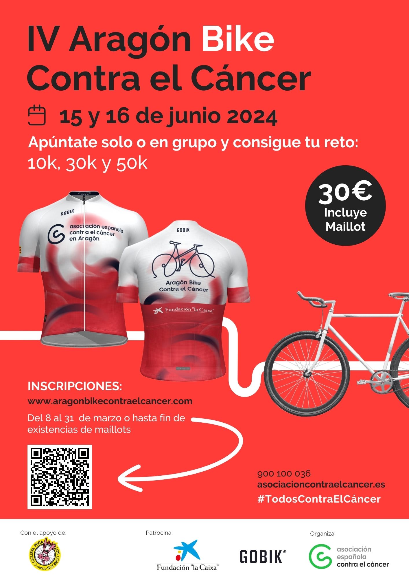 No te pierdas la IV Aragón Bike Contra el Cáncer