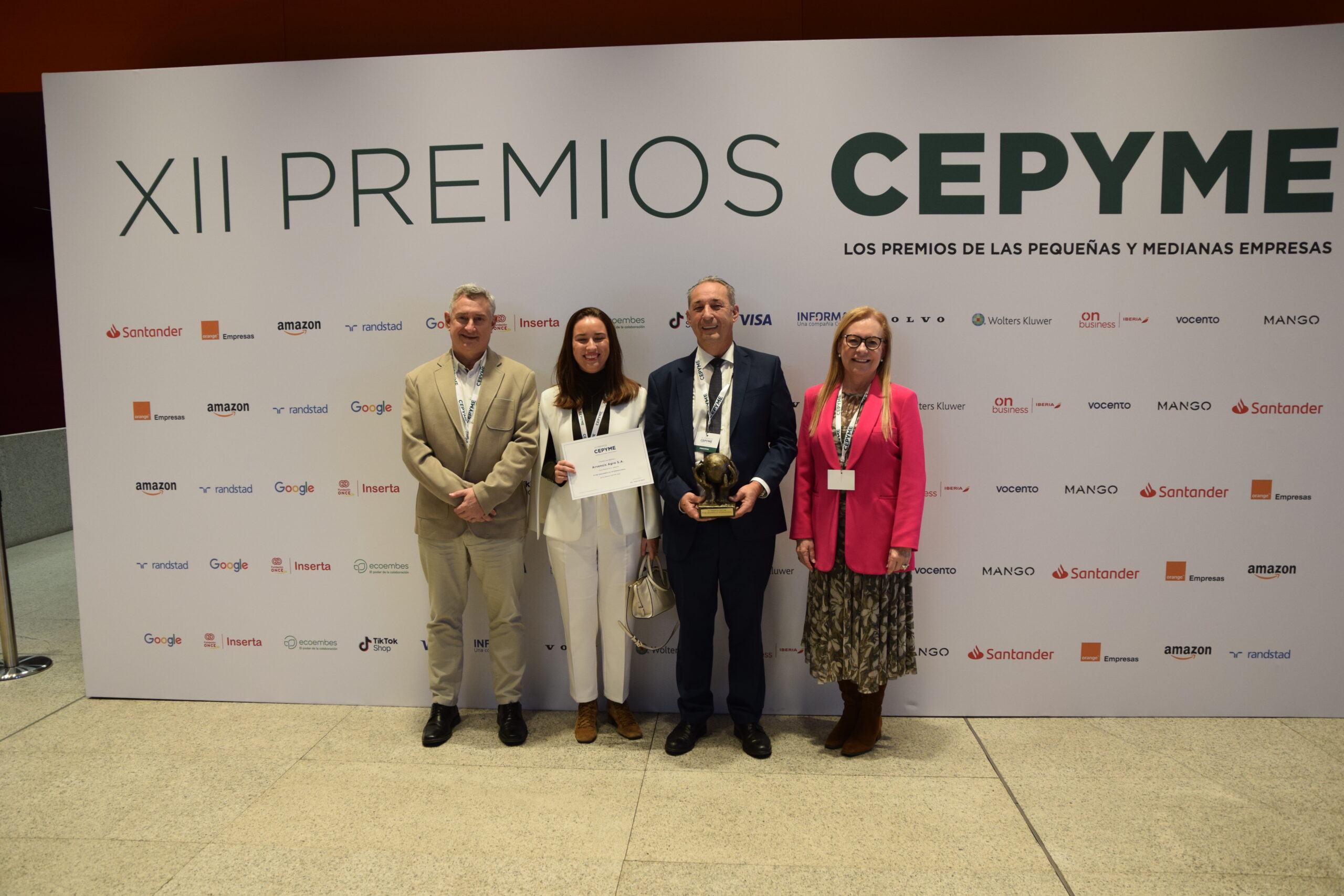 Arvensis Agro  brilla en los Premios CEPYME con el premio a la mejor Pyme de desarrollo internacional