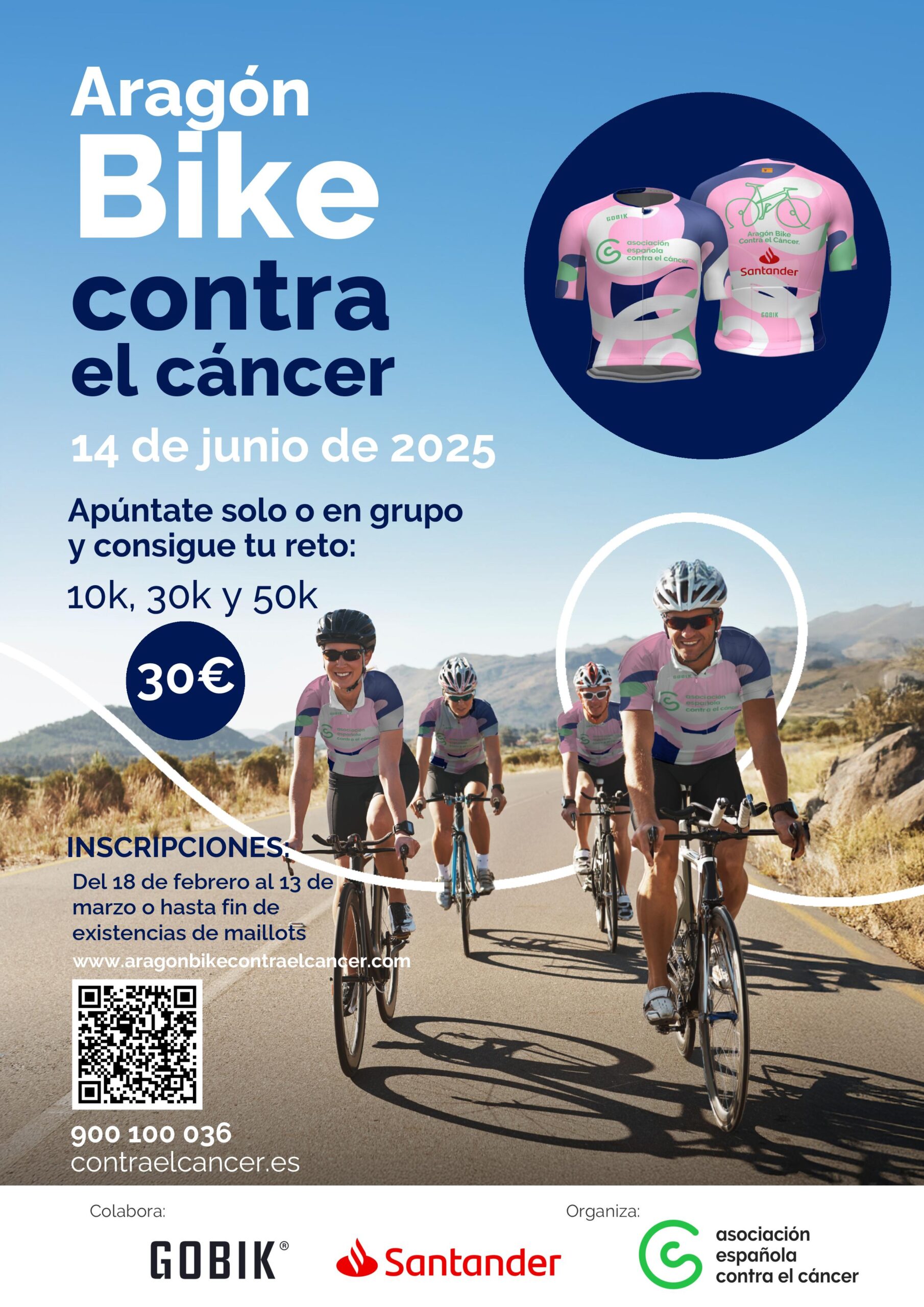 Pedalea por una causa solidaria: Cuenta atrás para la V Aragón Bike Contra el Cáncer