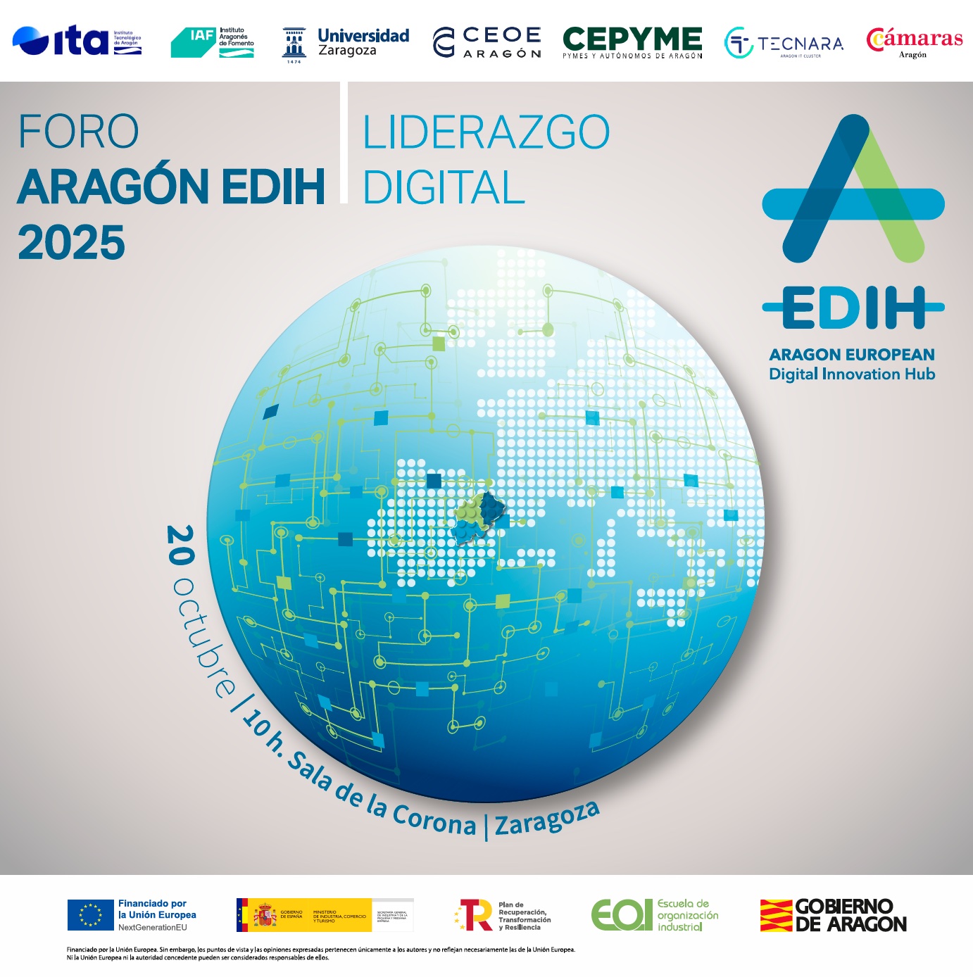 Aragón EDIH celebrará el 20 de octubre el Foro 2025 sobre liderazgo digital