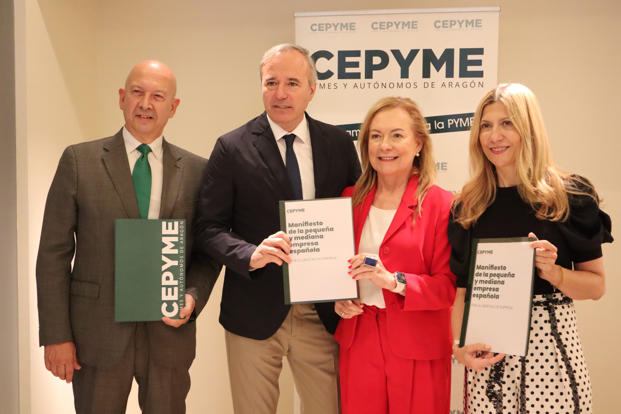 CEPYME Aragón entrega el ‘Manifiesto de la pequeña y mediana empresa española’ al presidente del Gobierno de Aragón