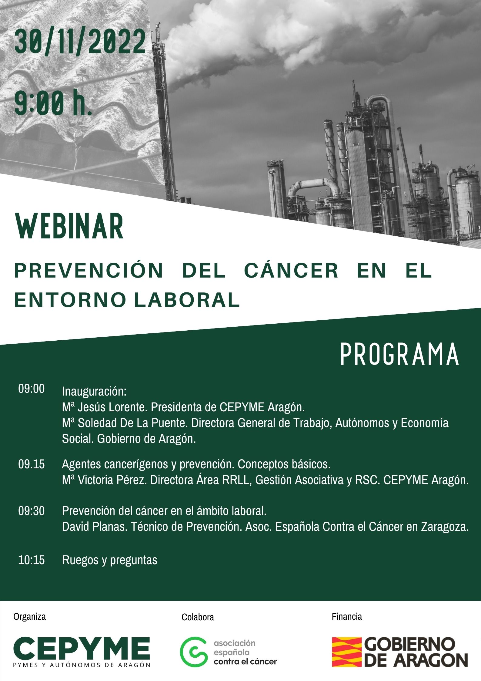 Webinar: Prevención del cáncer en el entorno laboral