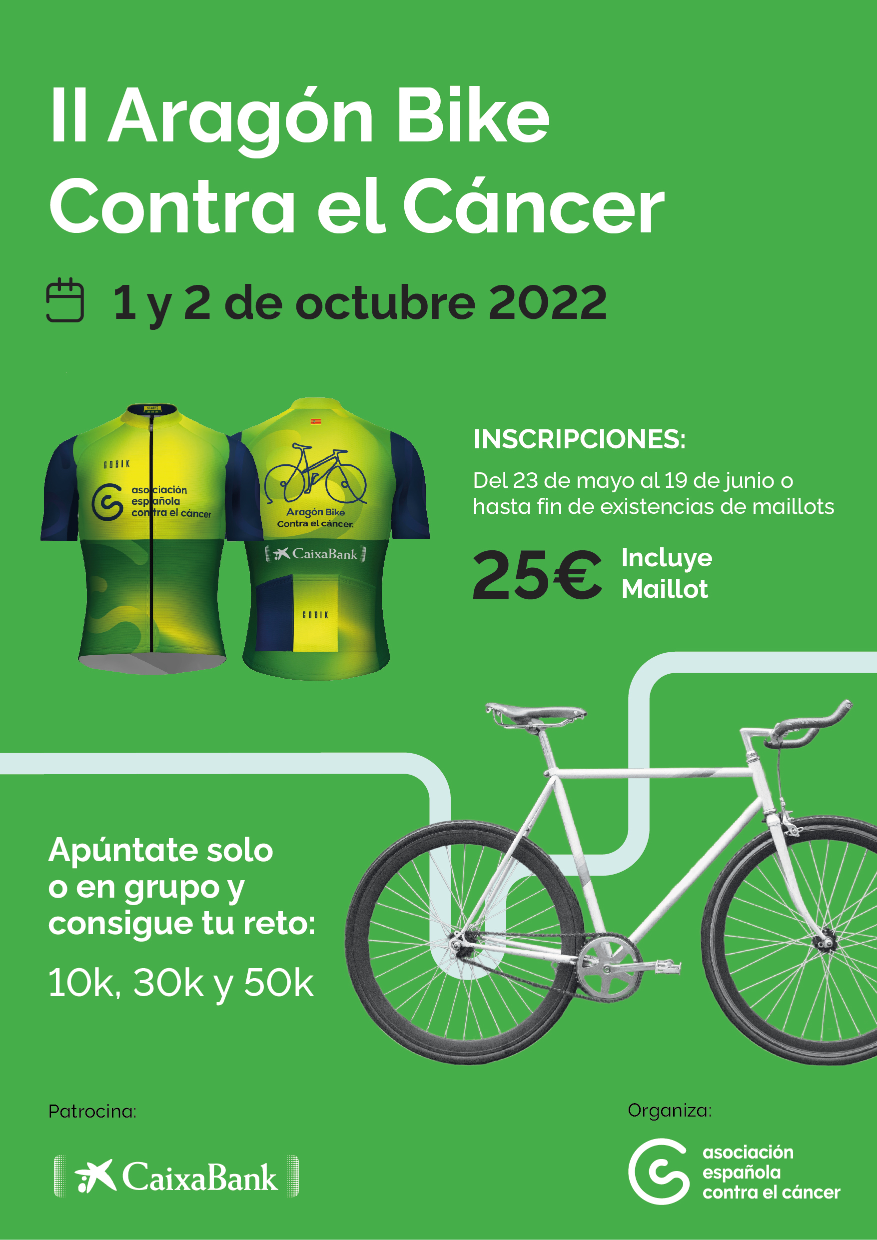 ¡Todavía puedes apuntarte a la II Aragón Bike contra el Cáncer!