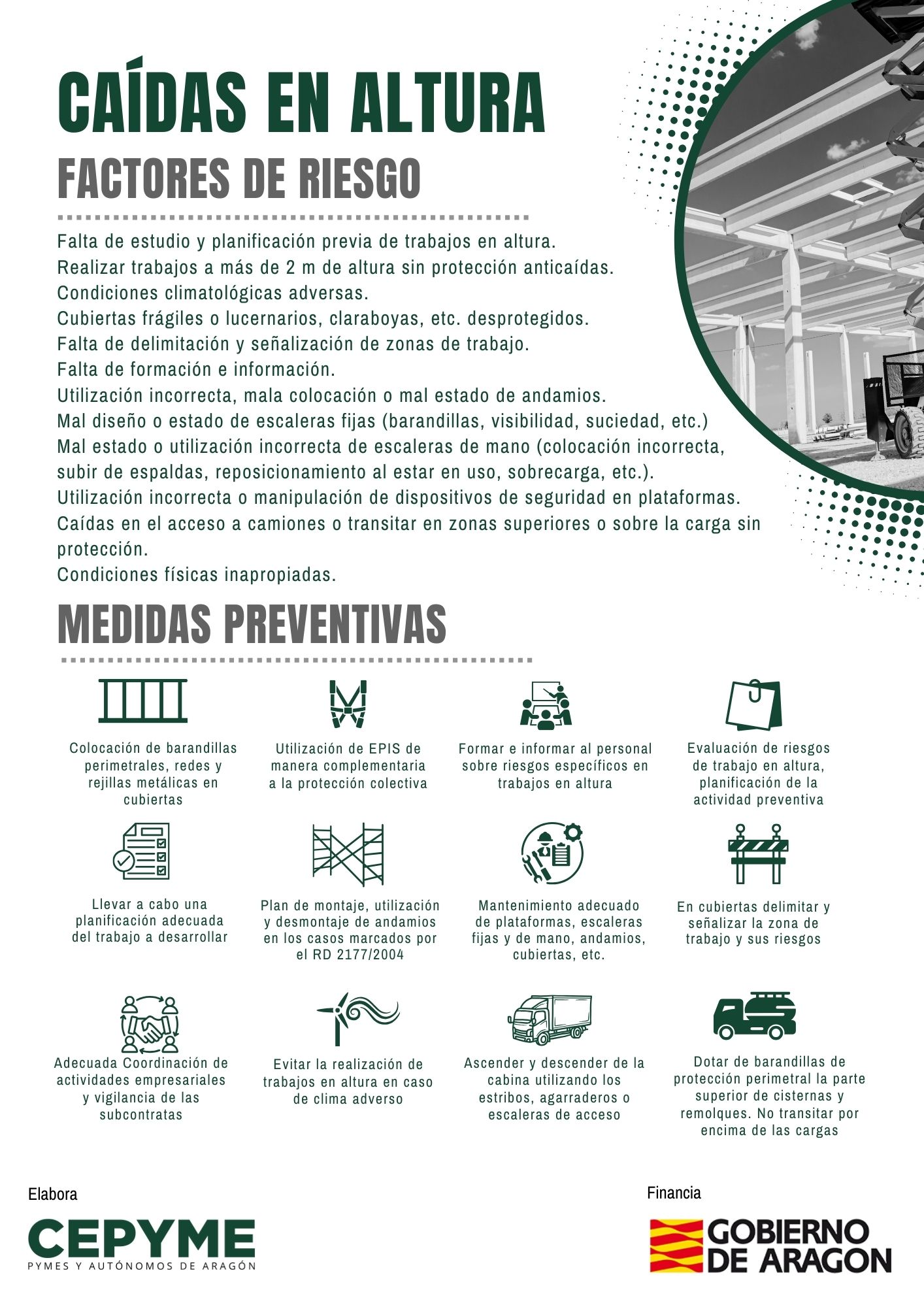 Campaña de sensibilización frente a riesgos específicos relacionados con accidentes mortales: Caídas en altura