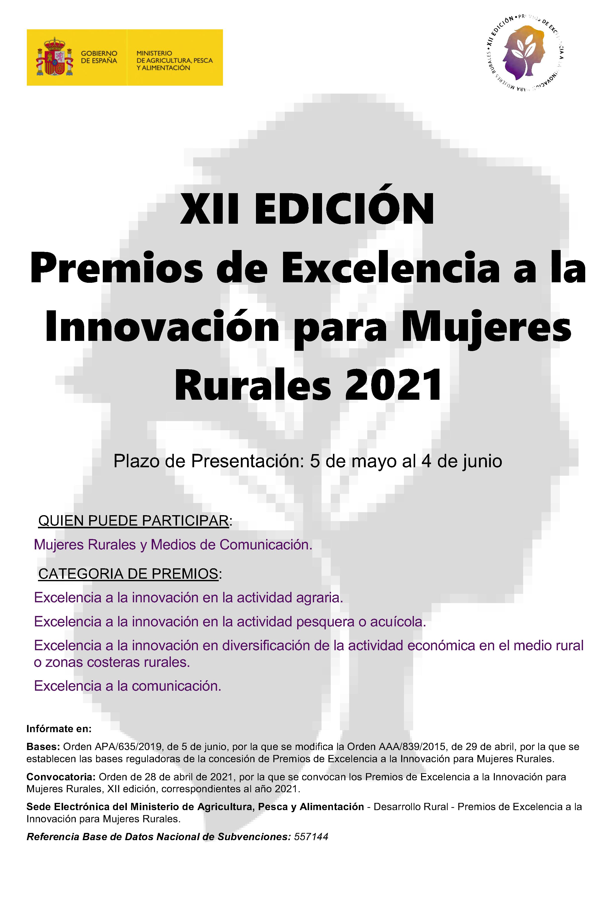 Abierta la convocatoria de los Premios de Excelencia a la Innovación para Mujeres Rurales